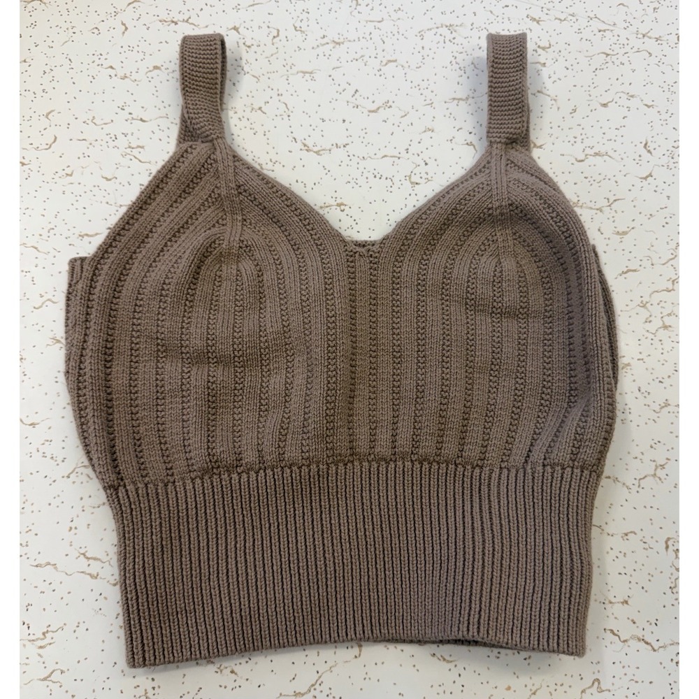 Street Wear Society Brown‎ Sweater Crop Tank Top Women's Small S